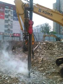 Excavator Dipasang Rig Pengeboran Batu Keras 12 M
