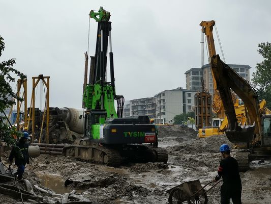 Mesin Piling Rig yang digunakan dengan tekanan tanah 66 Kpa, panjang tumpukan 30 meter, dan sistem hidrolik loop tertutup untuk konstruksi fondasi